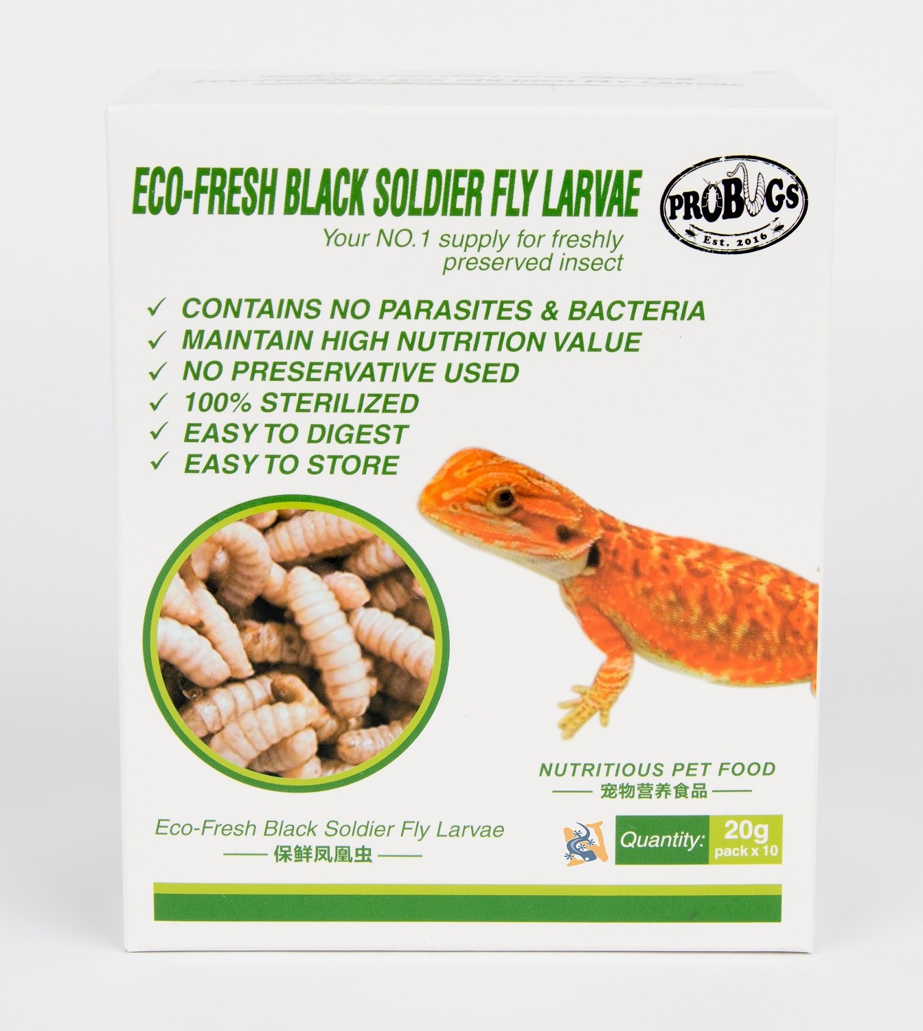 Eco-Fresh Black Soldier Fly Larvae - 10 pack